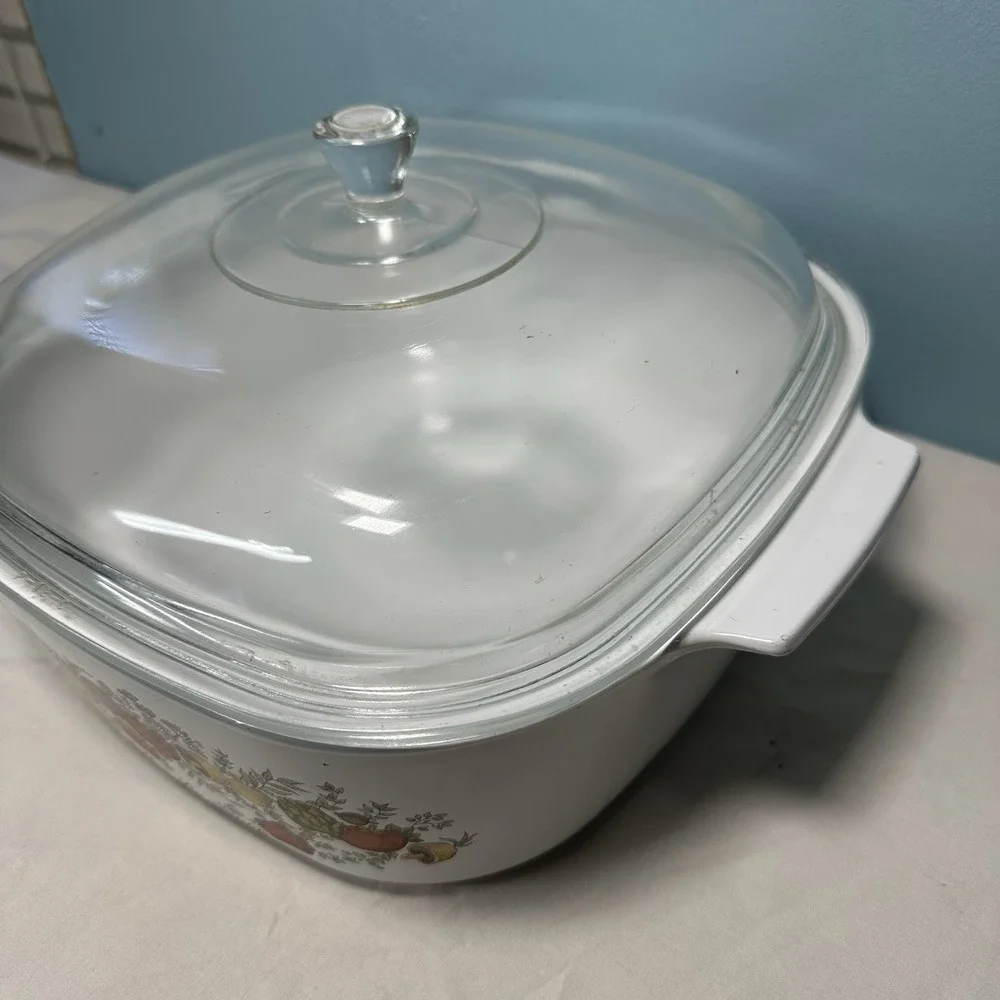Vintage Corning Ware Spice of Life 4 Quart Casserole Dish A-48-B Lid P-12-C